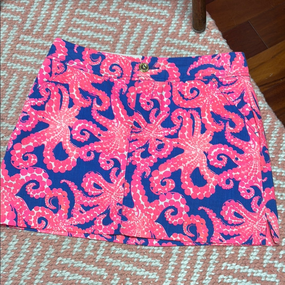 Vibrant Pink and Blue Octopus Skirt